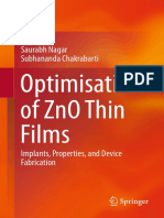 Optimisation of Zno Thin Films: Saurabh Nagar Subhananda Chakrabarti