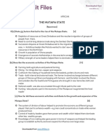 The Mutapa State: (Specimen) 11 (A) .State Six Factors That Led To The Rise of The Mutapa State.