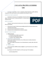 Income Tax Law & Practice-I (Ucm20302J) Unit I