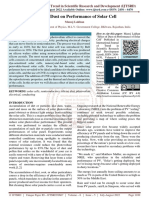 Effect of Dust On Performance of Solar Cell