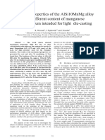 Mechanical Properties of The AlSi10MnMg Alloy With A Different Content of Manganese and Magnesium Intended For Light Die-Casting