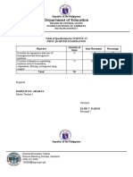 Table of Specification (Esp - Science Iv - Vi)