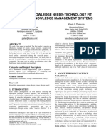 Towards Knowledge Needs-Technology Fit Model For Knowledge Management Systems