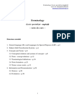 Lexic Specializat - Terminology - Note de Curs