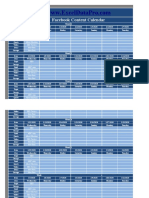 Facebook Content Calendar Excel Template