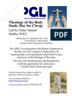 Theology of The Body Clergy Study Day