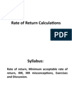 Rate of Return Calculations