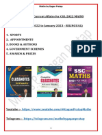 Topicwise Current Affairs For CGL MAINS English