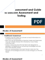 Lesson 6 Modes of Assessment and Guide To Effecrtive Assessment and Testing