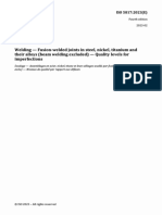 Welding - Fusion-Welded Joints in Steel, Nickel, Titanium and Their Alloys (Beam Welding Excluded) - Quality Levels For Imperfections