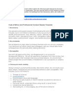Code of Ethics and Professional Conduct Sample Template:: Special Offer