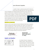 Ferdinand de Saussure's Structural Linguistics Class Notes