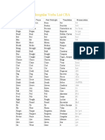 Irregular Verbs List CBA