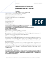 Testing & Maintenance of Transformers: Listing Type Test, Routine Test & Special Test As Per I.S. 2026-1981