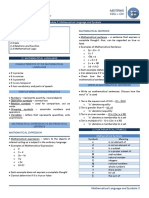 Module 2 - Mathematical Language and Symbols