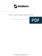 Aqa A Level Chemistry Notes Full PDF