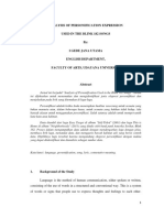 Analysis of Personification Expression Used in The Blink 182 Songs By: I Gede Jana Utama English Department, Faculty of Arts, Udayana University