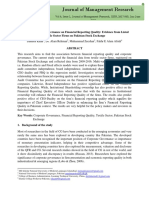 Effect of Corporate Governance On Financial Reporting Quality Evidence From Listed Textile Sector Firms On Pakistan Stock Exchange