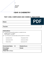 Yr 10 Ions Compounds and Chemical Reactions Test 2022 Modified