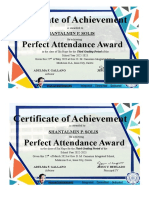 Certificate Perfect Attendance 2022 2023 Six Loyalty