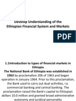 Develop Understanding of The Ethiopian Financial System and