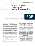 Sattabanasuk (2003) The Bond of Resin To Different Surface Characteristics
