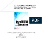 Pedagogical Translanguaging Realities in The Classroom: Teachers' Practices, Perceptions, and Awareness