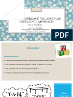 Phonic Approach Vs Language Experience Approach: Done By: Meera Rashed Sarah Hyde