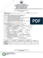 Second Summative Test With Tost and Performance Task With Rubrics 1ST Quarter Melc Based