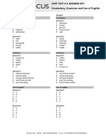 Focus3 2E Unit Test Vocabulary Grammar UoE Unit4 GroupA B ANSWERS