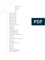 Infiniti G37 OBD II Codes