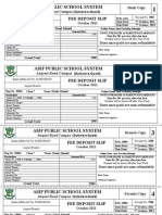 Asif Public School System: Fee Deposit Slip