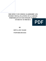 The Effect of School Leadership and Instructional Planning On Academic Performance in Secondary School Students' in Physics.