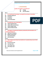 MCQ Electrical Transormer