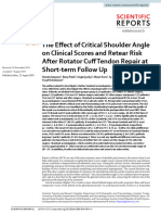 The Effect of Critical Shoulder Angle On Clinical Scores and Retear Risk After Rotator Cuff Tendon Repair