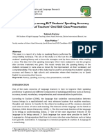 The Relationship Among ELT Students Speaking Accuracy and Fluency and Teacher' Oral Skill Presentation