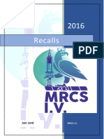 MRCS Recall All Jan Exams 2016 - 2021