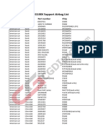 CG100X Support Airbag List: Series Brand Part Number Chip