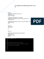 1-Write A Program To Implement The Following Operations On One Dimensional Array A) Insertion