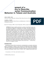 Science Education - 2000 - She - The Development of A Questionnaire To Describe Science Teacher Communication Behavior in