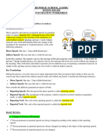 Direct and Indirect Speech