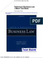 Dwnload Full Smith and Robersons Business Law 16th Edition Mann Test Bank PDF