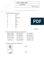 Grade 03 English 3rd Term Test Model Paper - English Medium