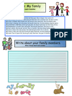 Creative Writing My Family 2 A1 Level Writing Creative Writing Tasks 27282