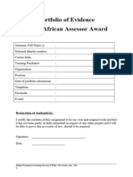 Assessor Portfolio of Evidence