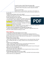 Speaking Test Questions AV1 Shortened List