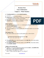 Whole Numbers Class 6 Notes CBSE Maths Chapter 2 (PDF)