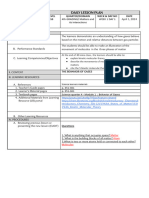 Grade Level Grade 10 Quarter/Domain Week & Day No Date: Daily Lesson Plan