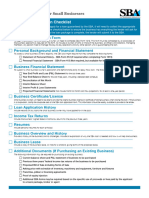 7a Loan Application Checklist