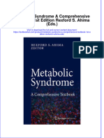 PDF Metabolic Syndrome A Comprehensive Textbook 1St Edition Rexford S Ahima Eds Ebook Full Chapter